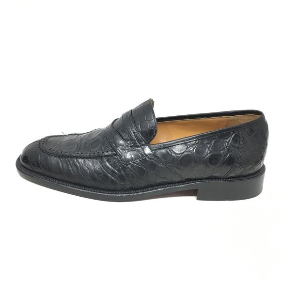Brass Boot Loafers Shoes Size 8.5 Full Crocodile main image 6